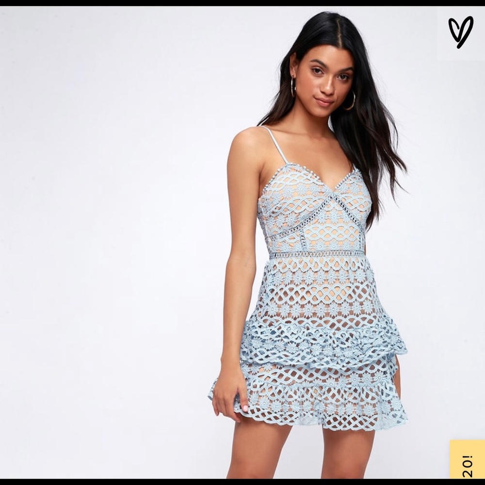 Lulu’s Beauty and Lace Crochet Lace Mini Dress